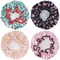 Wrapables Stylish Double Layer Waterproof Shower Caps (Set of 4)